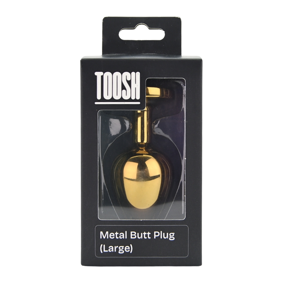 Toosh Gold Metal Butt Plug Large Clear Stone - Image 6