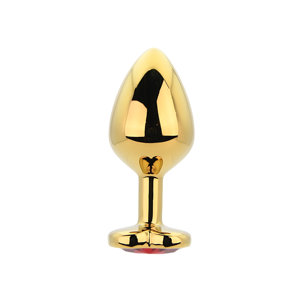 Toosh Heart Shaped Gold with Red Stone Medium - Image 2