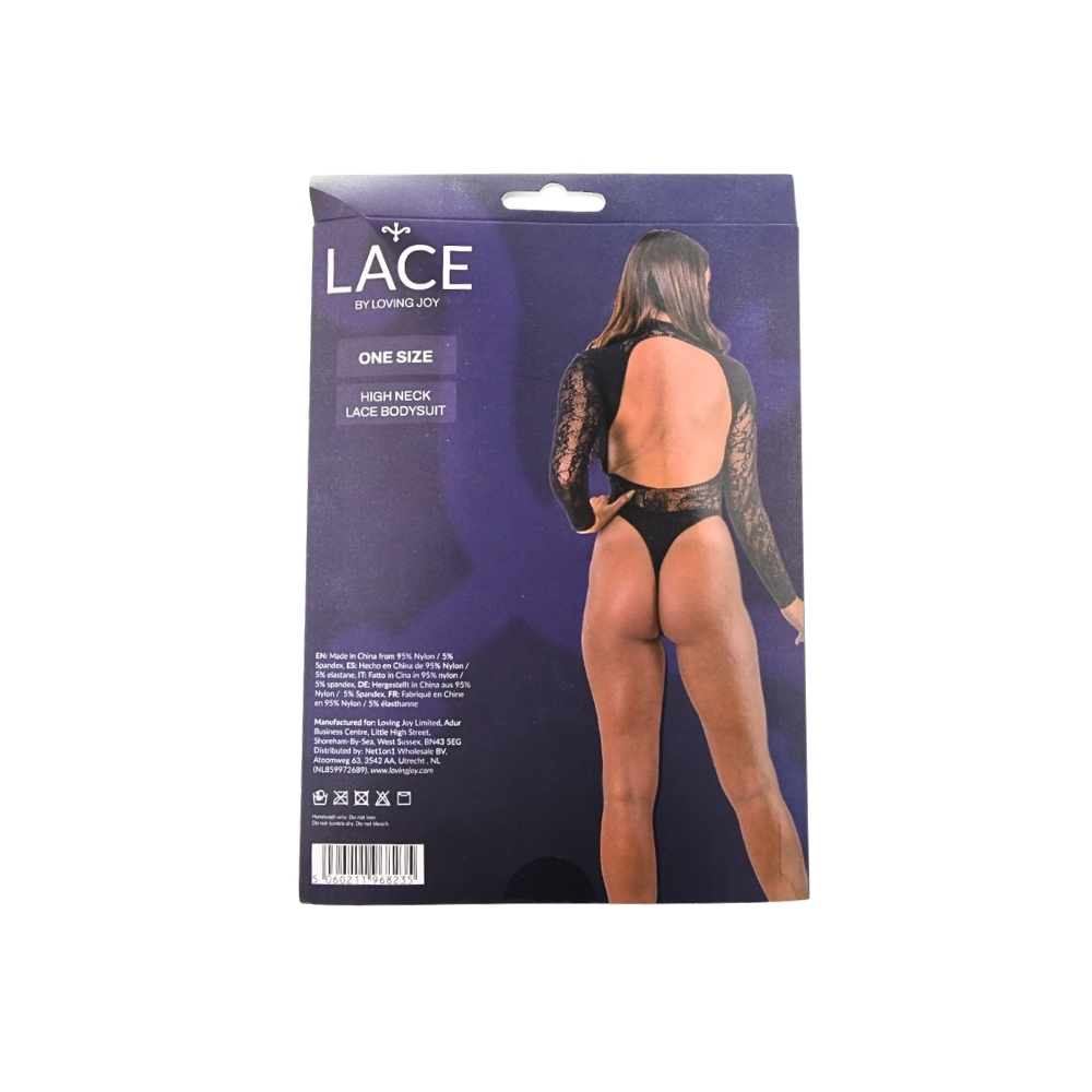 Lace by LJ High Neck Lace Bodysuit Black - Image 7