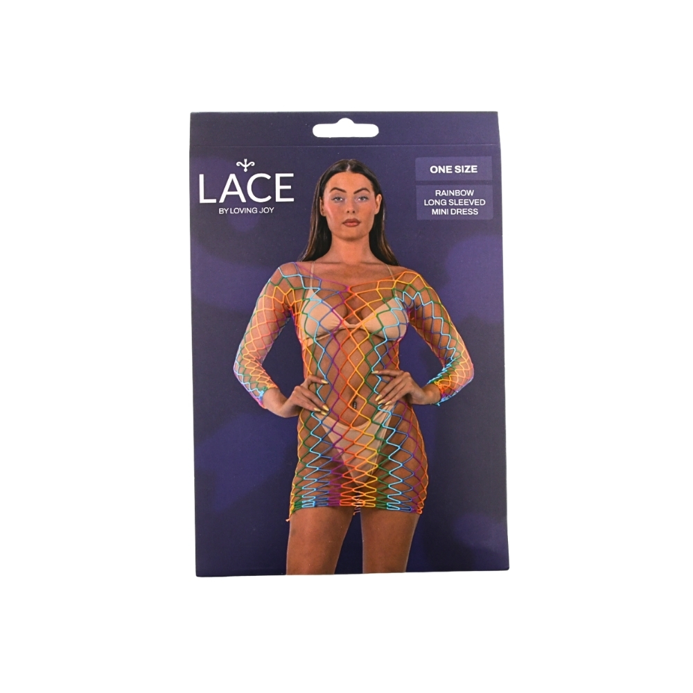 Lace by LJ Rainbow Long Sleeved Mini Dress - Image 5