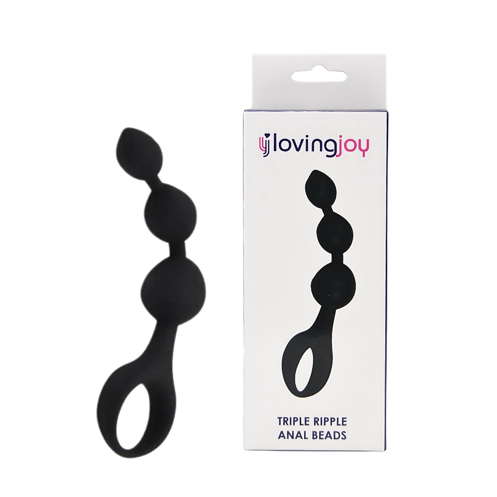 Loving Joy Triple Ripple Anal Beads-Black - Image 11