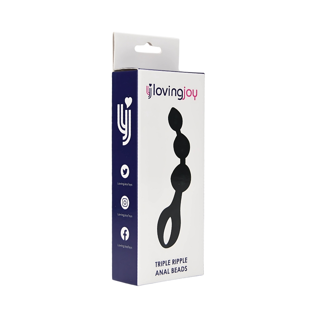 Loving Joy Triple Ripple Anal Beads-Black - Image 9