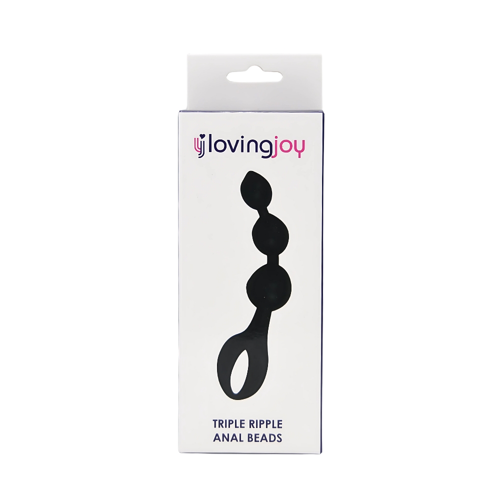 Loving Joy Triple Ripple Anal Beads-Black - Image 8