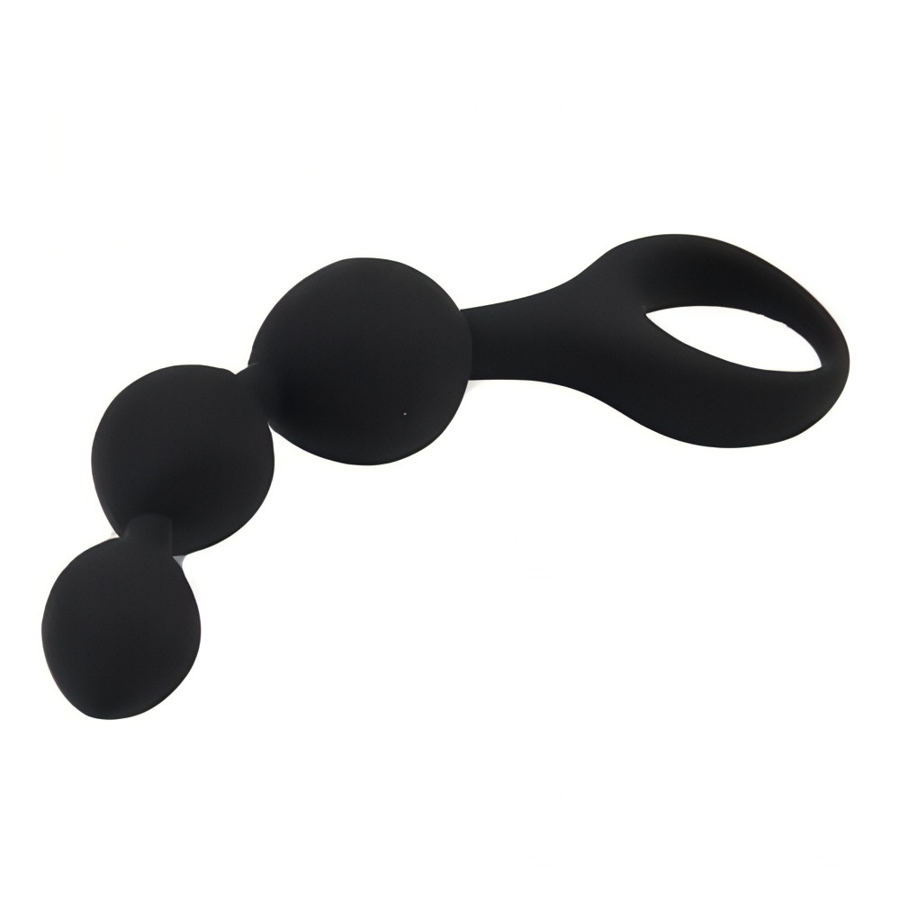 Loving Joy Triple Ripple Anal Beads-Black - Image 5