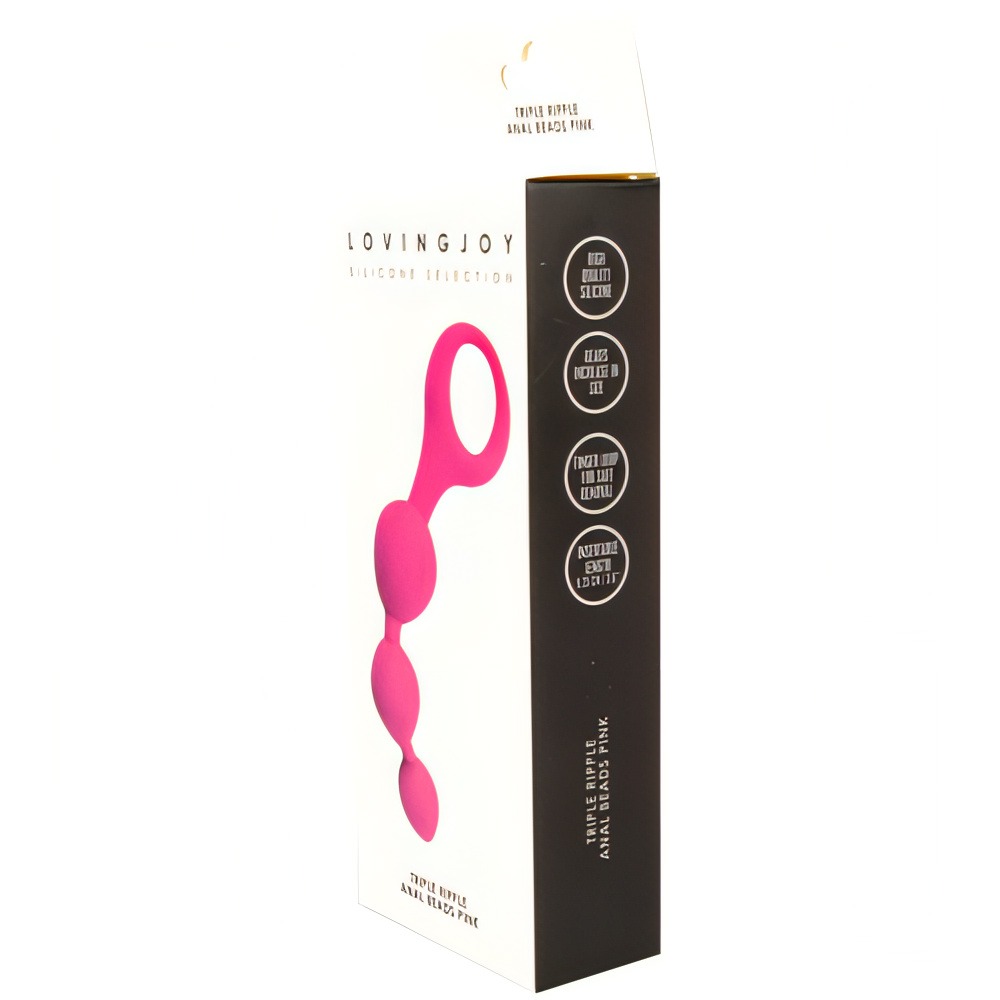 Loving Joy Triple Ripple Anal Beads-Pink - Image 7