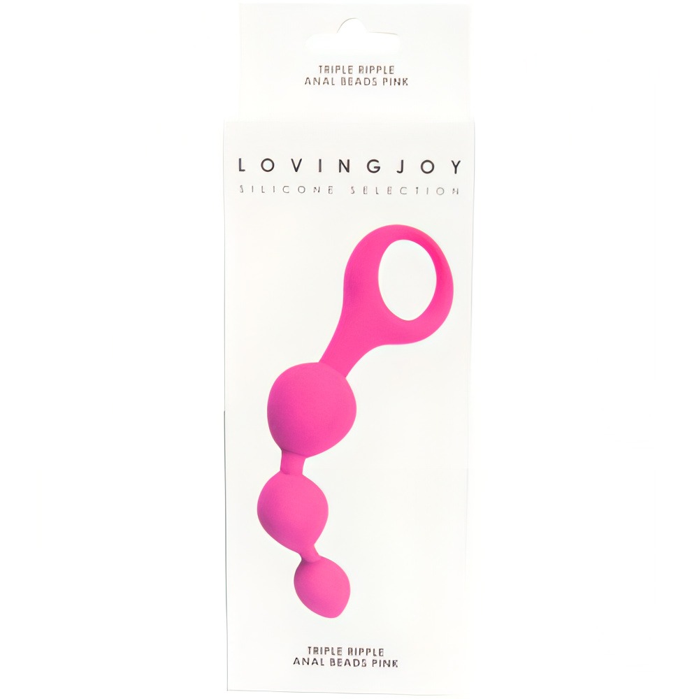 Loving Joy Triple Ripple Anal Beads-Pink - Image 9