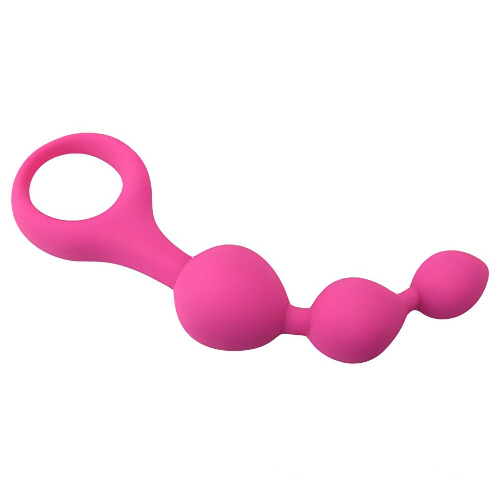 Loving Joy Triple Ripple Anal Beads-Pink - Image 4