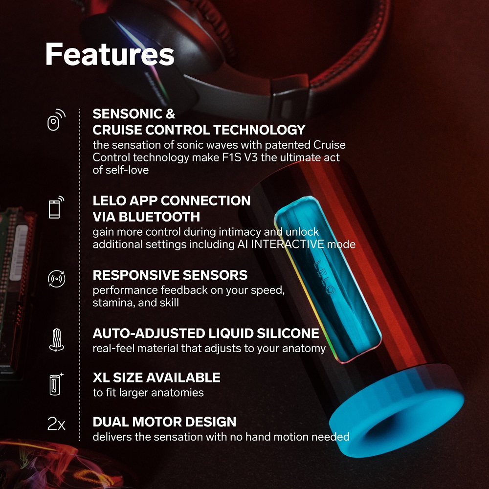 LELO F1S V3 AI Interactive Male Masturbator Blue - Image 9