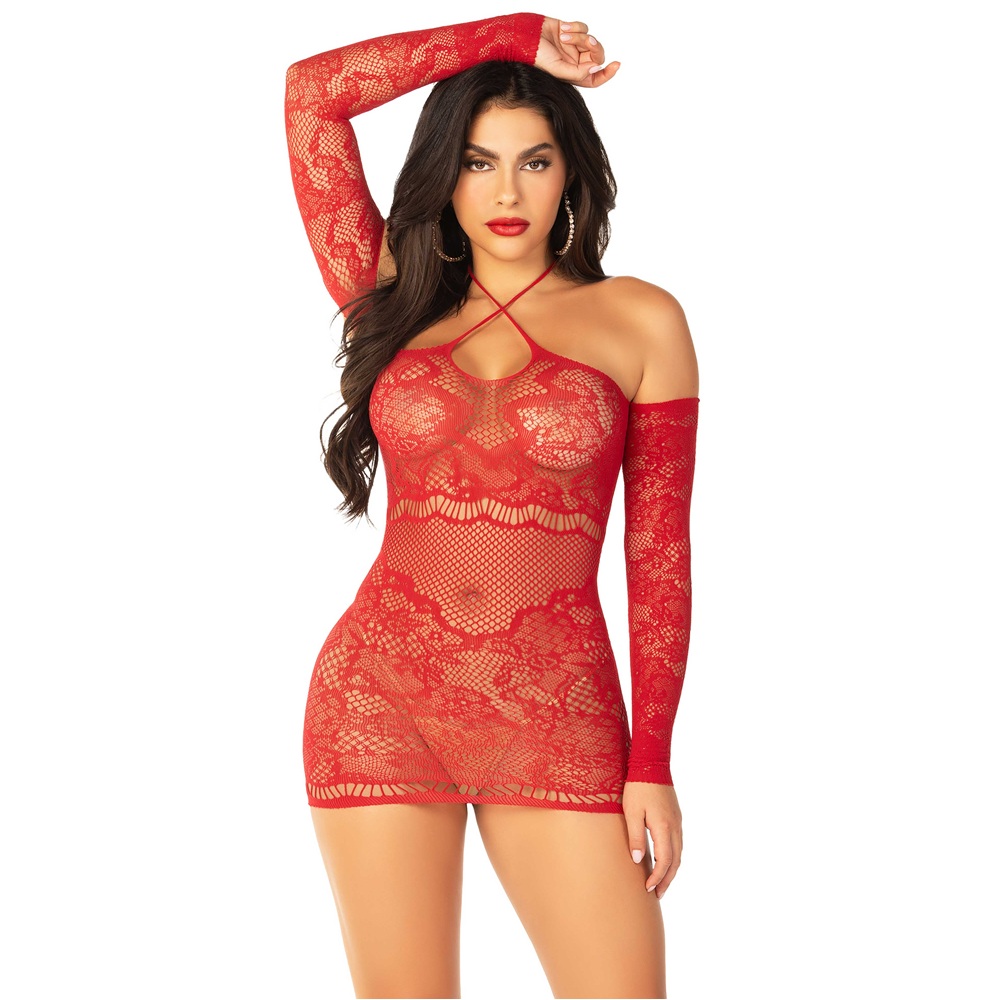 Leg Avenue Seamless Off the Shoulder Mini Dress Red
