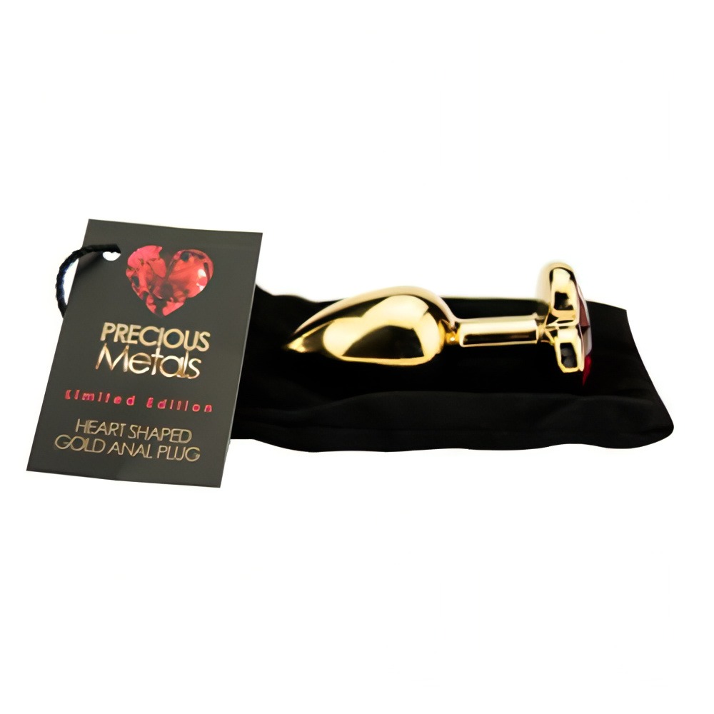 Precious Metals Heart Shaped Butt Plug-Gold - Image 8