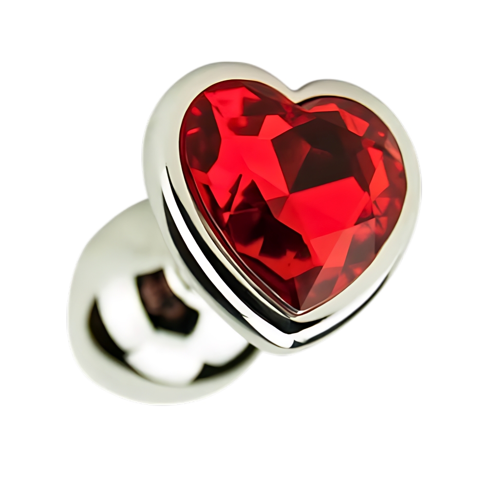 Precious Metals Heart Shaped Butt Plug-Silver - Image 5